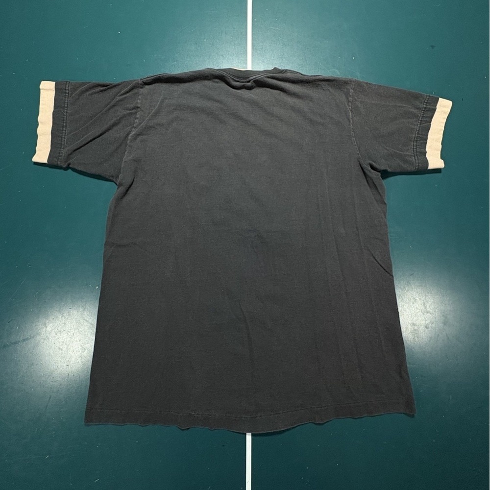 Vintage 90s Memphis T-shirt XL Black Grizzly Bear Train Spirit Of The Country - Picture 7 of 9
